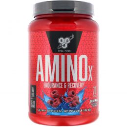 BSN, Amino-X, выносливость и восстановление, декофеиновый, Blue Raz, 2,23 фунтов (1.01 кг)