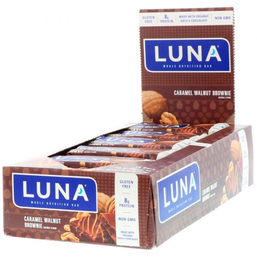 Clif Bar, Luna Energy Bar, Caramel Nut Brownie, 15 Bars, 1.69 oz (48 g) Each