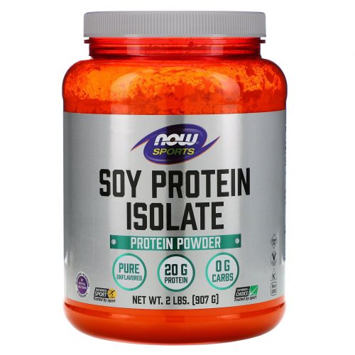 Now Foods, Изолят соевого белка, не содержит ароматизаторов, 2 фунтов (907 г)
