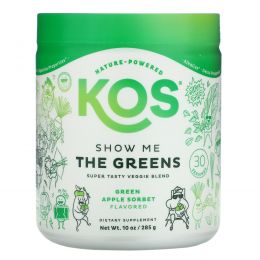 KOS, Show Me The Greens, Super Tasty Veggie Blend, Green Apple Sorbet, 10 oz (285 g)