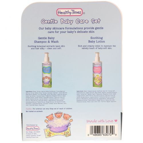 Healthy Times, Gentle Baby Care Set, 2-in-1 Shampoo & Wash, Lotion, 2 Pack