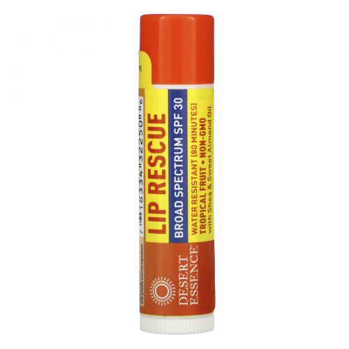 Desert Essence, Lip Rescue, SPF 30, Tropical Fruit, .15 oz (4.25 g)