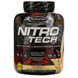 Muscletech, Nitro-Tech, производительная серия, со вкусом ванили, 4 фунта (1.8 кг)