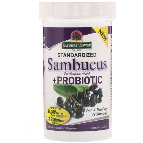 Nature's Answer, Sambucus + ProBiotic, 60 Vegan DuoCap Capsules