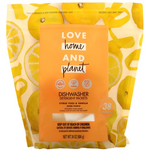 Love Home & Planet, Dishwasher Detergent Packets, Citrus Yuzu & Vanilla, 38 Packets, 24 oz (684 g)