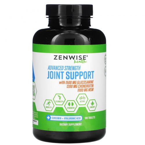 Zenwise Health, Joint Support, Pro-Mobility Formula with Glucosamine, Chondroitin and MSM, 180 Tablets