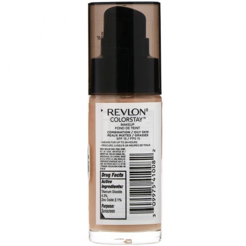 Revlon, Тональная основа Colorstay Makeup для комбинированной и жирной кожи, золотистый бежевый 300, 30 мл