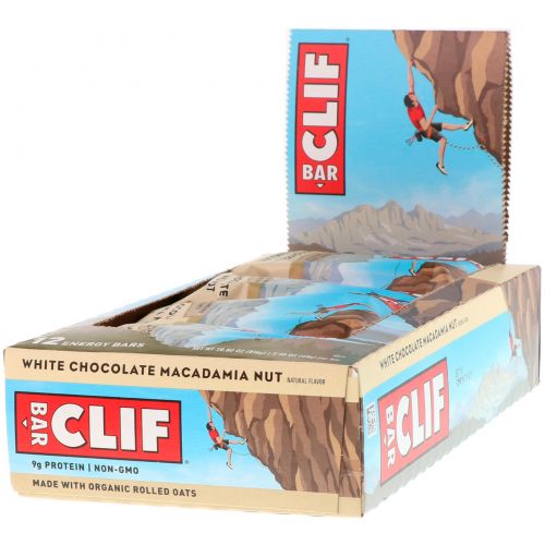 Clif Bar, Energy Bar, White Chocolate Macadamia Nut, 12 Bars, 2.4 oz (68 g) Each