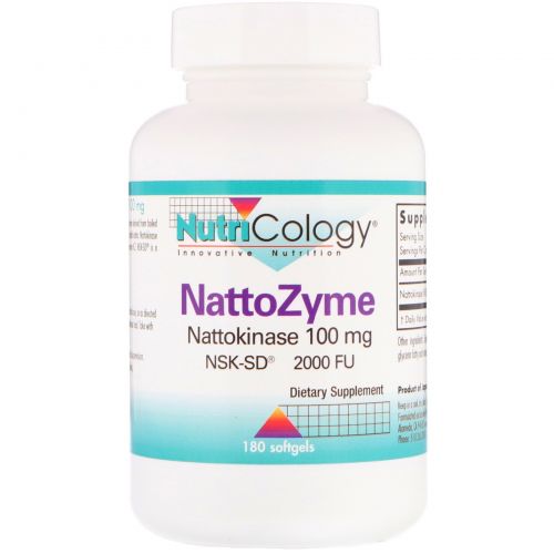 Nutricology, NattoZyme, 180 гелевых капсул