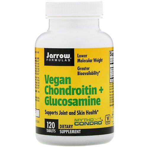 Jarrow Formulas, Vegan Chondroitin + Glucosamine, 120 Tablets