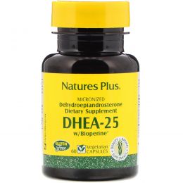 Nature's Plus, DHEA-25 с биоперином, 60 капсул на растительной основе