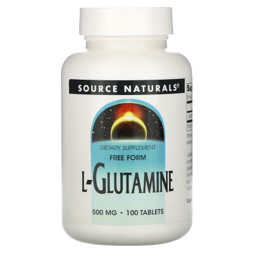 Source Naturals, L-глутамин, 500 мг, 100 таблеток