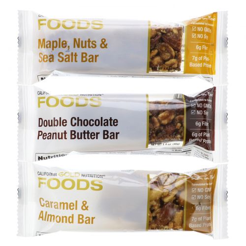 California Gold Nutrition, Sample Snack Bar Pack, 3 Bars, 1.4 oz (40 g) Each