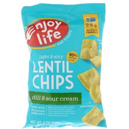 Enjoy Life Foods, Plentils,Lentil Chips, Dill & Sour Cream Flavor, 4 oz (113 g)
