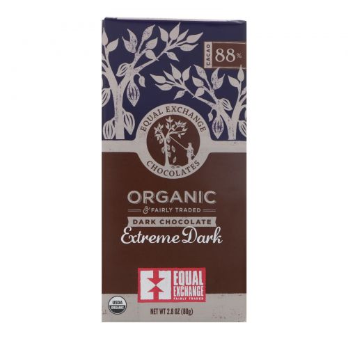 Equal Exchange, Organic, Dark Chocolate, Extreme Dark, 2.8 oz (80 g)