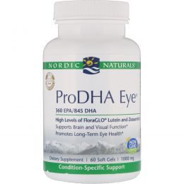 Nordic Naturals Professional, "ПроДГК глазной", пищевая добавка с ДГК (DHA) для глаз, 1000 мг, 60 мягких желатиновых капсул с жидкостью