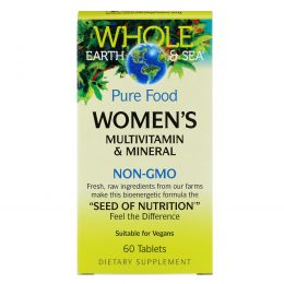 Natural Factors, Пищевая добавка "Непочатое море и земля", мультивитаминный и минеральный комплекс для женщин, 60 таблеток