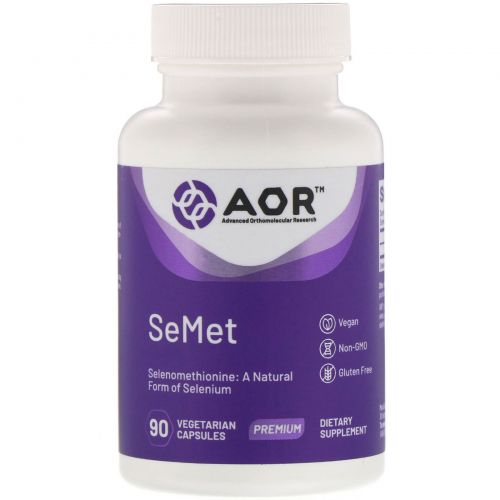 Advanced Orthomolecular Research AOR, SeMet, 90 растительных капсул