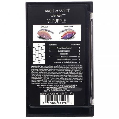 Wet n Wild, Color Icon, палитра теней для век, 761B «Роскошный пурпур», 10 г