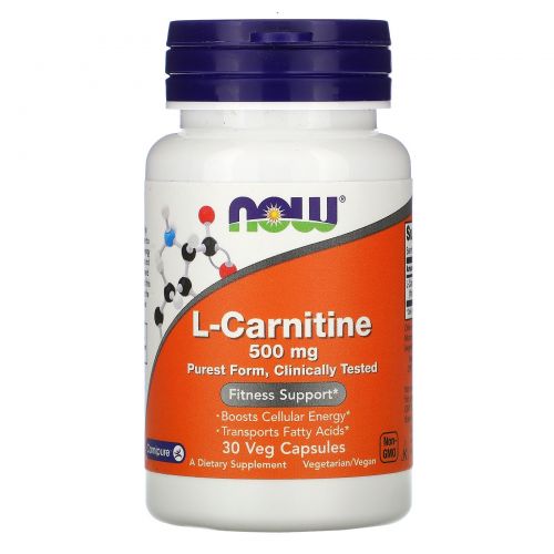 Now Foods, L-Carnitine, 500 mg, 30 Veg Capsules