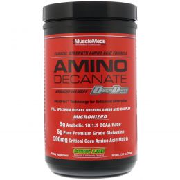 MuscleMeds, AminoDecanate, Профессиональная сила, Аминокислотная формула, Цитрусовый Лайм, 12,7 унций (360 г)