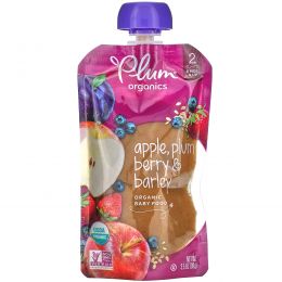 Plum Organics, Органическое детское питание, этап 2, яблоко, слива и ячмень, 3,5 унции (99 г)