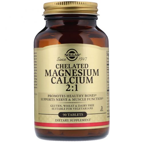 Solgar, Chelated Magnesium Calcium 2:1, 90 Tablets