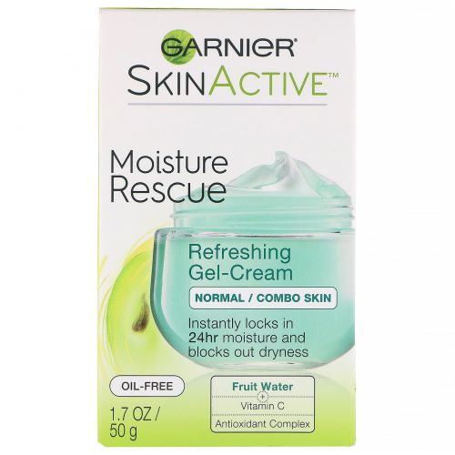 Garnier, SkinActive, Moisture Rescue, освежающий гель-крем, для нормальной и комбинированной кожи, 50 г