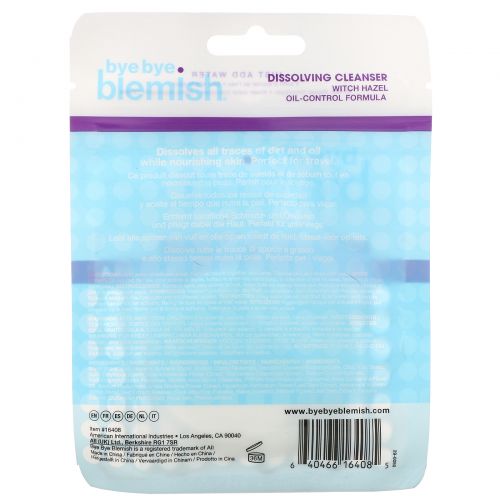 Bye Bye Blemish, Dissolving Cleanser, 50 Sheets, 0.01 oz (0.3 g)