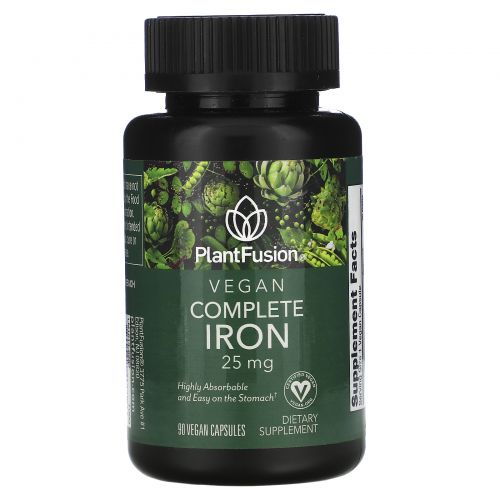 PlantFusion, Vegan Complete Iron, 25 mg, 90 Vegan Capsules