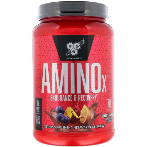 BSN, Amino-X, выносливость и восстановление, фруктовый пунш, 2,23 фунта (1,01 кг)