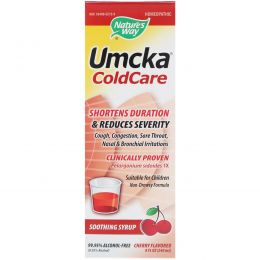 Nature's Way, Umcka, лекарство от простуды, успокаивающий сироп, вишневый вкус, 8 унций (240 мл)