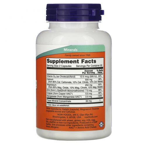 Now Foods, Cal-Mag Caps with Trace Minerals and Vitamin D, 120 Capsules