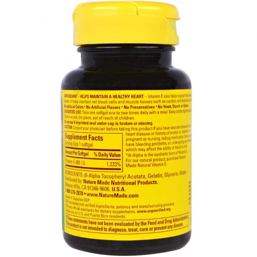 Nature Made, Vitamin E, 400IU, dl-Alpha, 100 Liquid Softgels