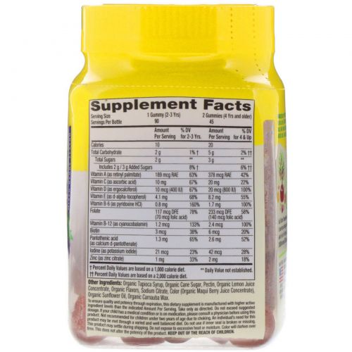 L'il Critters, Organic Complete Multi, Mixed Berry, 90 Vegetarian Gummies