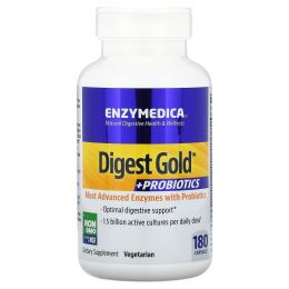 Enzymedica, Digest Gold + пробиотики, 180 капсул