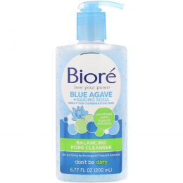 Biore, Балансирующее средство для очистки пор «Голубая агава + сода», 200 мл