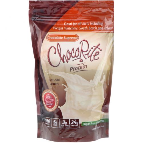 HealthSmart Foods, Inc., ChocoRite Protein, Chocolate Supreme, 14.7 oz (418 g)