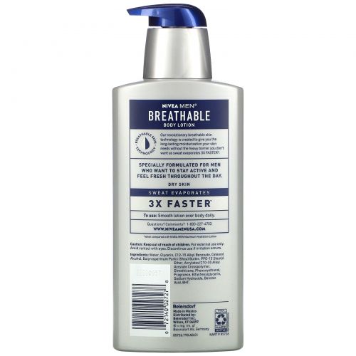 Nivea, Men, Breathable Body Lotion, 13.5 fl oz (400 ml)