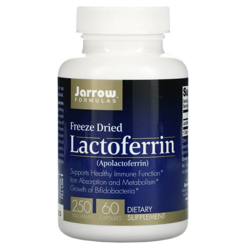 Jarrow Formulas, Лактоферрин, 250 мг, 60 капсул