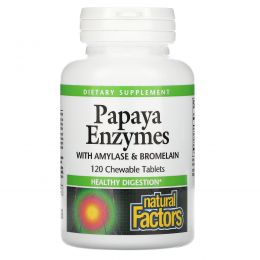 Natural Factors, Chewable Papaya Enzymes, 120 таблеток