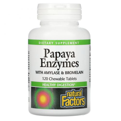 Natural Factors, Chewable Papaya Enzymes, 120 таблеток