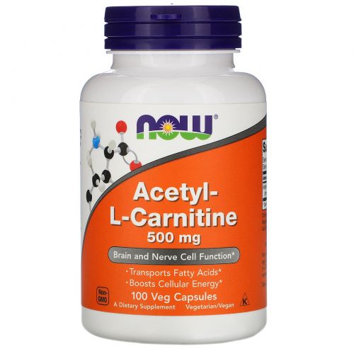 Now Foods, Acetyl-L-Carnitine, 500 mg, 100 Veggie Caps