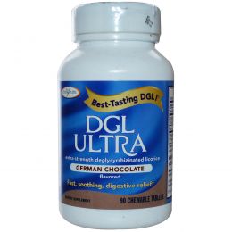 Enzymatic Therapy, DGL Ultra, Со вкусом немецкого шоколада, 90 жевательных таблеток