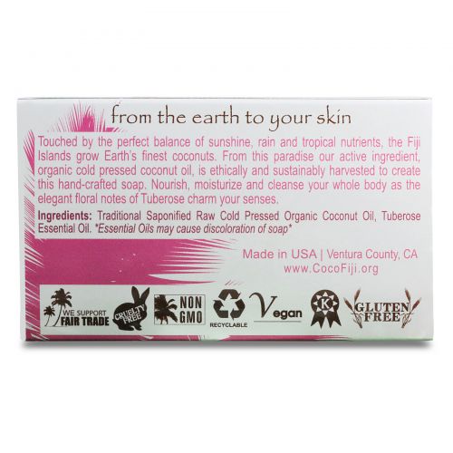 Organic Fiji, Tuberose Soap, 7 oz (198 g) Bar