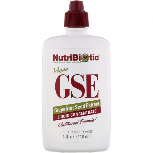 NutriBiotic, GSE экстракт зерен грейпфрута, жидкий концентрат, 4 жидких унций (118 мл)