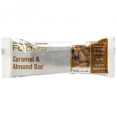 California Gold Nutrition, Caramel & Almond Bars, 12 Bars, 1.4 oz (40 g) Each