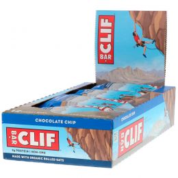 Clif Bar, Energy Bar, Chocolate Chip, 12 Bars, 2.4 oz (68 g) Each