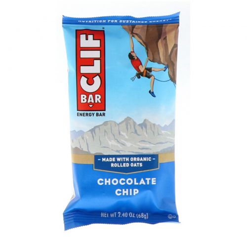 Clif Bar, Energy Bar, Chocolate Chip, 12 Bars, 2.4 oz (68 g) Each