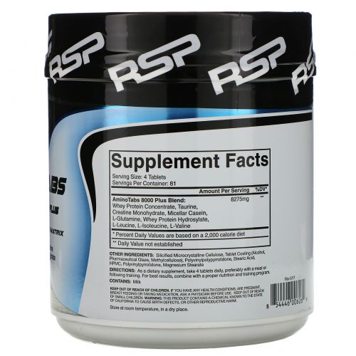 RSP Nutrition, Amino Tabs 8000 Plus, 325 Tablets